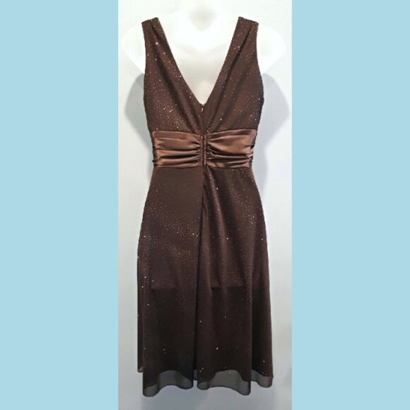 Vintage Y2K Laura Glitter Chiffon Satin Sleeveless Formal Dress Petite Size 4 - Picture 7 of 10